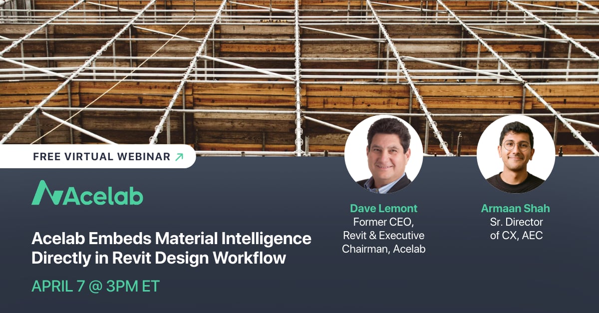 Acelab Embeds Material Intelligence Directly in Revit Design Workflow webinar cover