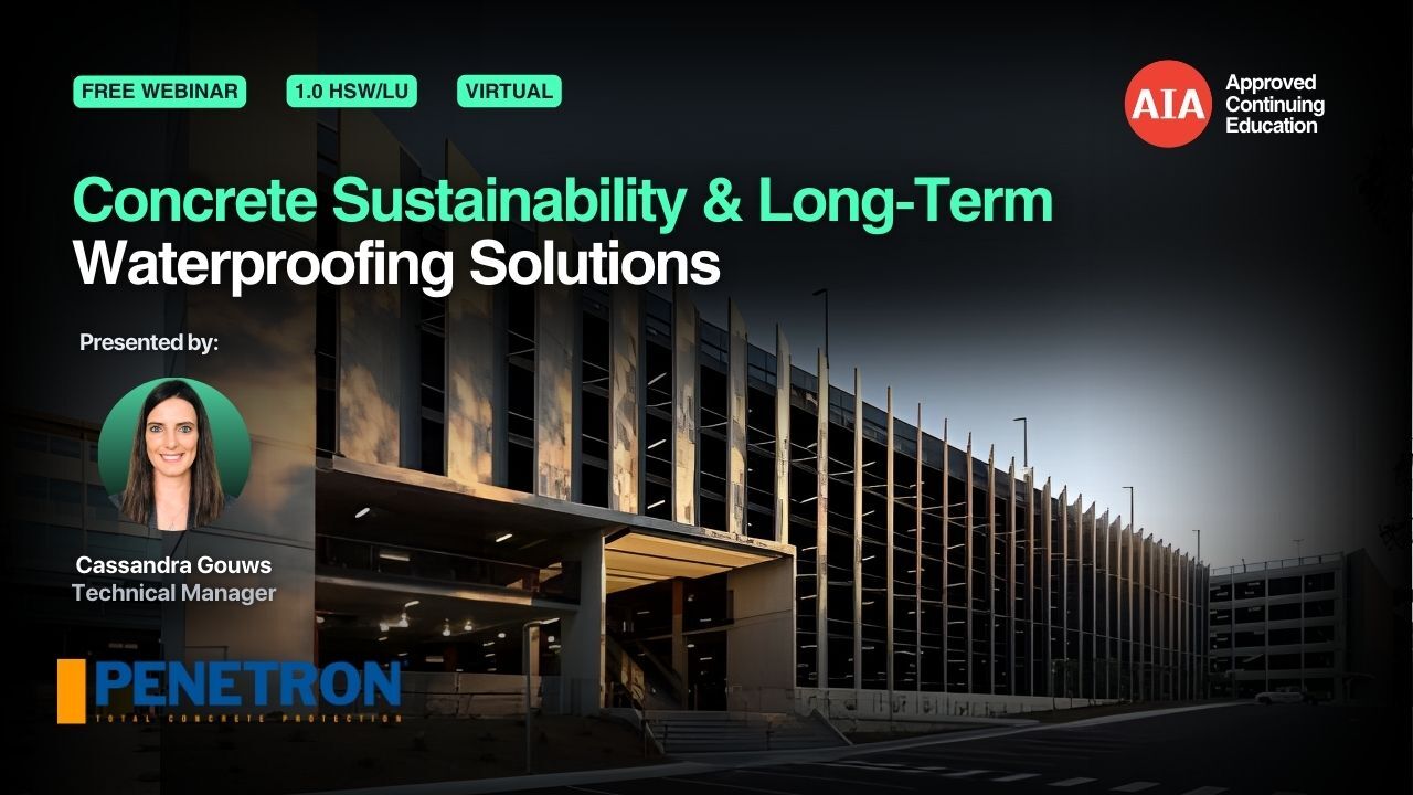 Concrete Sustainability & Long-Term Waterproofing Solutions webinar cover