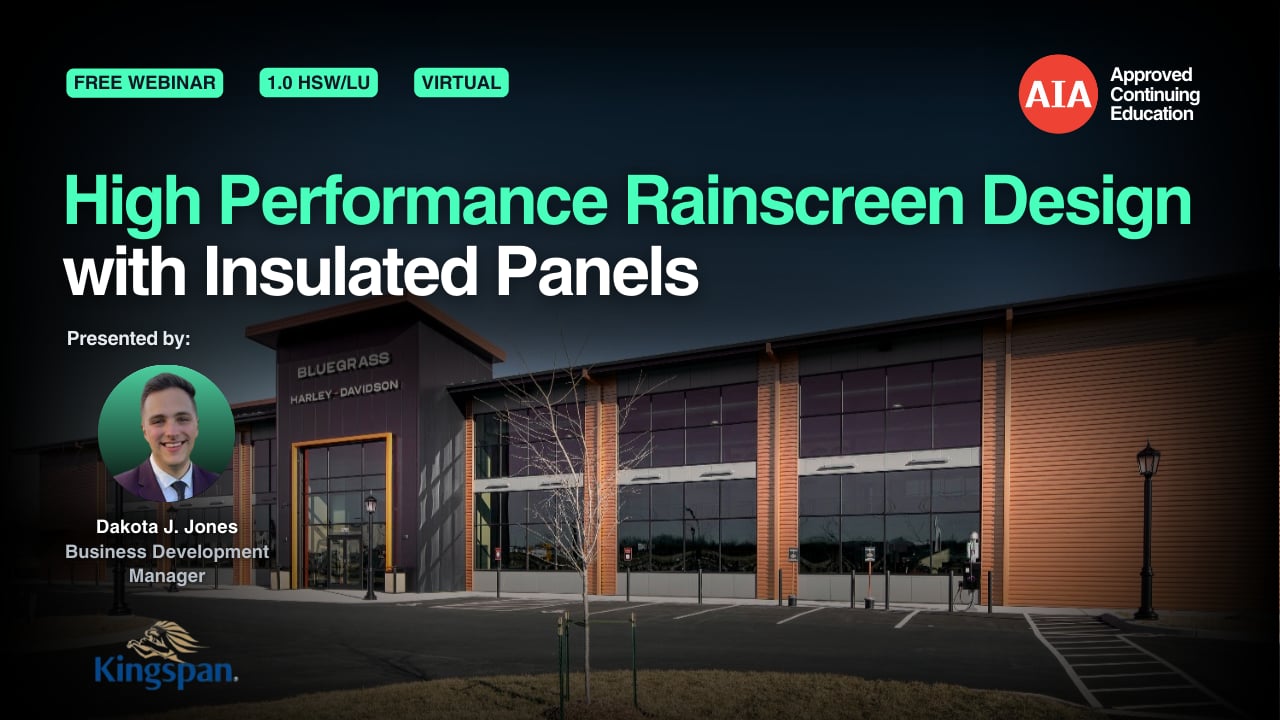 High Performance Rainscreen Design with Insulated Panels webinar cover