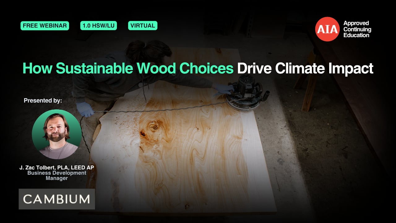 How Sustainable Wood Choices Drive Climate Impact webinar cover