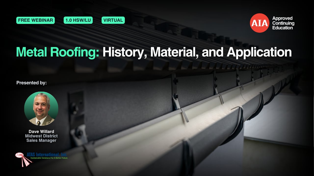 Metal Roofing: History, Material, and Application webinar cover