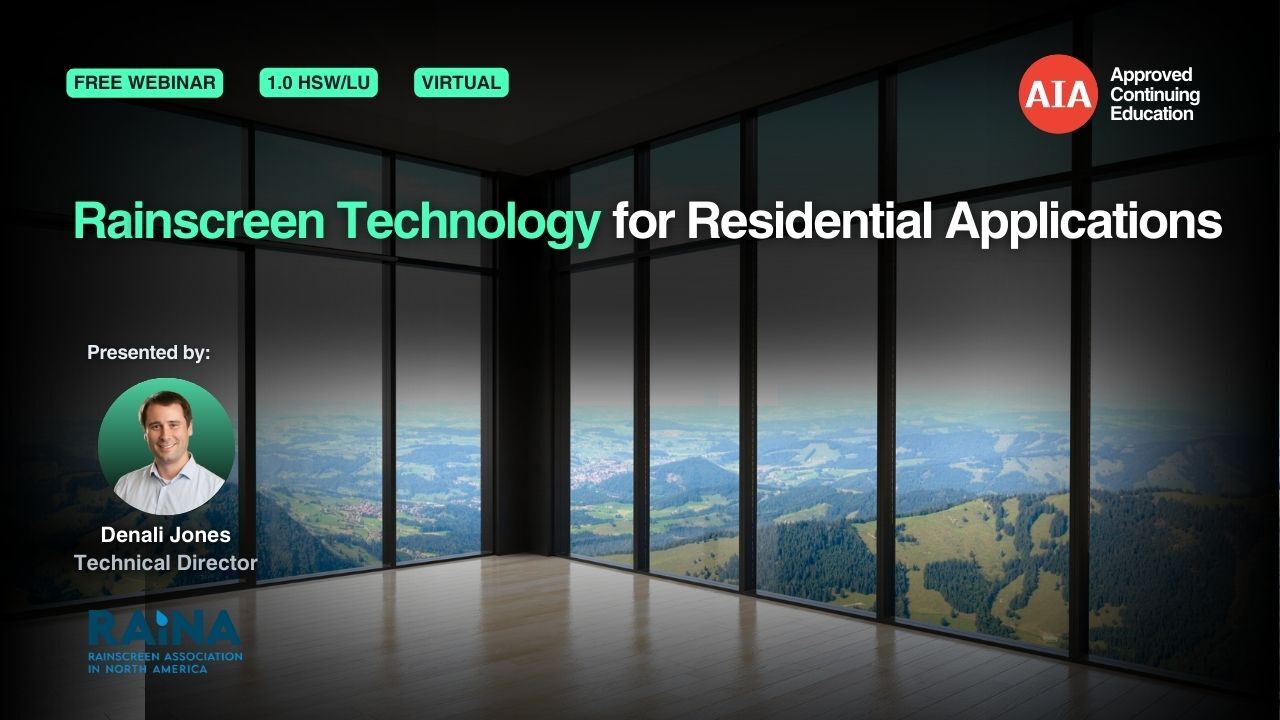 Rainscreen Technology for Residential Applications webinar cover