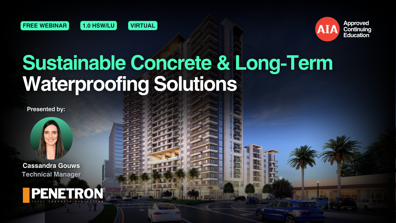 Sustainable Concrete & Long-Term Waterproofing Solutions webinar cover