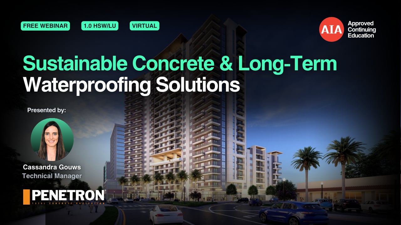 Sustainable Concrete & Long-Term Waterproofing Solutions webinar cover