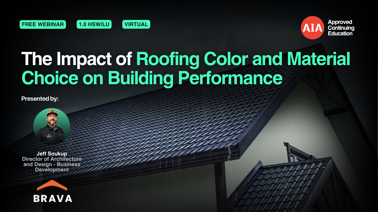 The Impact of Roofing Color and Material Choice on Building Performance webinar cover