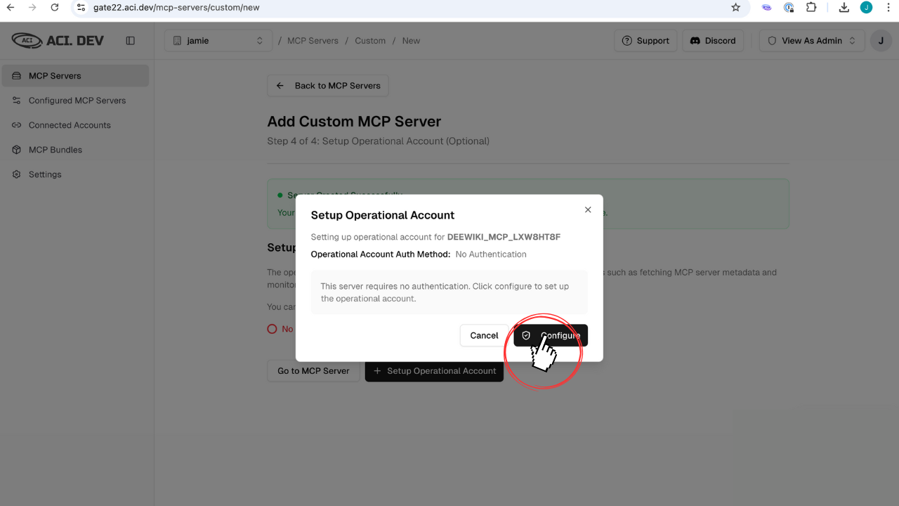 Operational Account Setup
