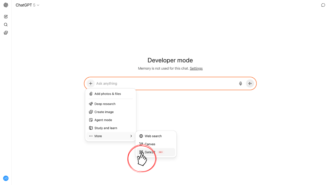Enable Gate22 in ChatGPT Chat UI