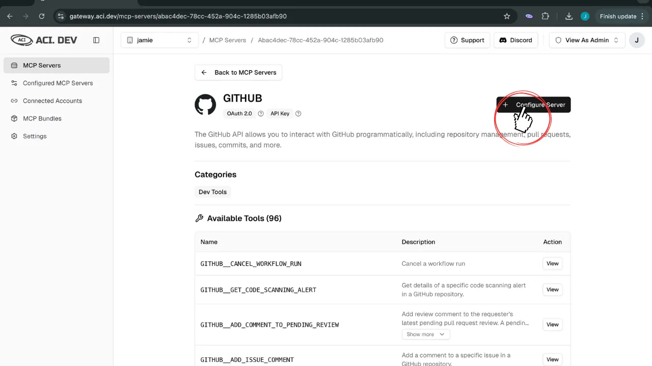 Quickstart Configure Server
