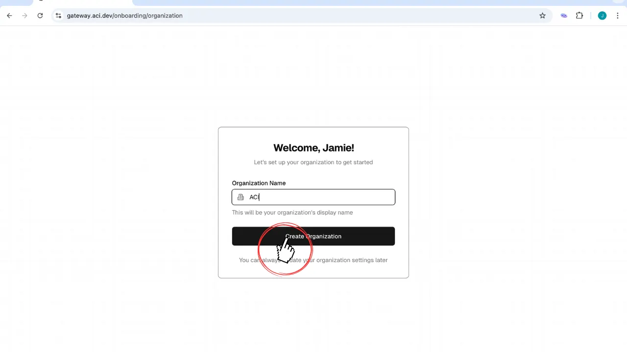 Quickstart Sign Up