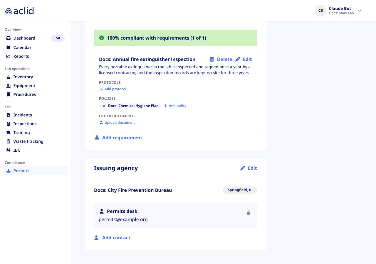 Issuing agency section showing the agency, its location badge, a contact and the Add contact button