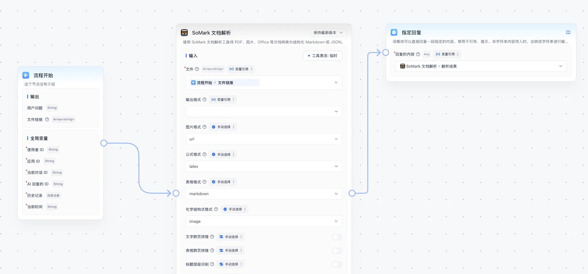 Build a FastGPT workflow with SoMark
