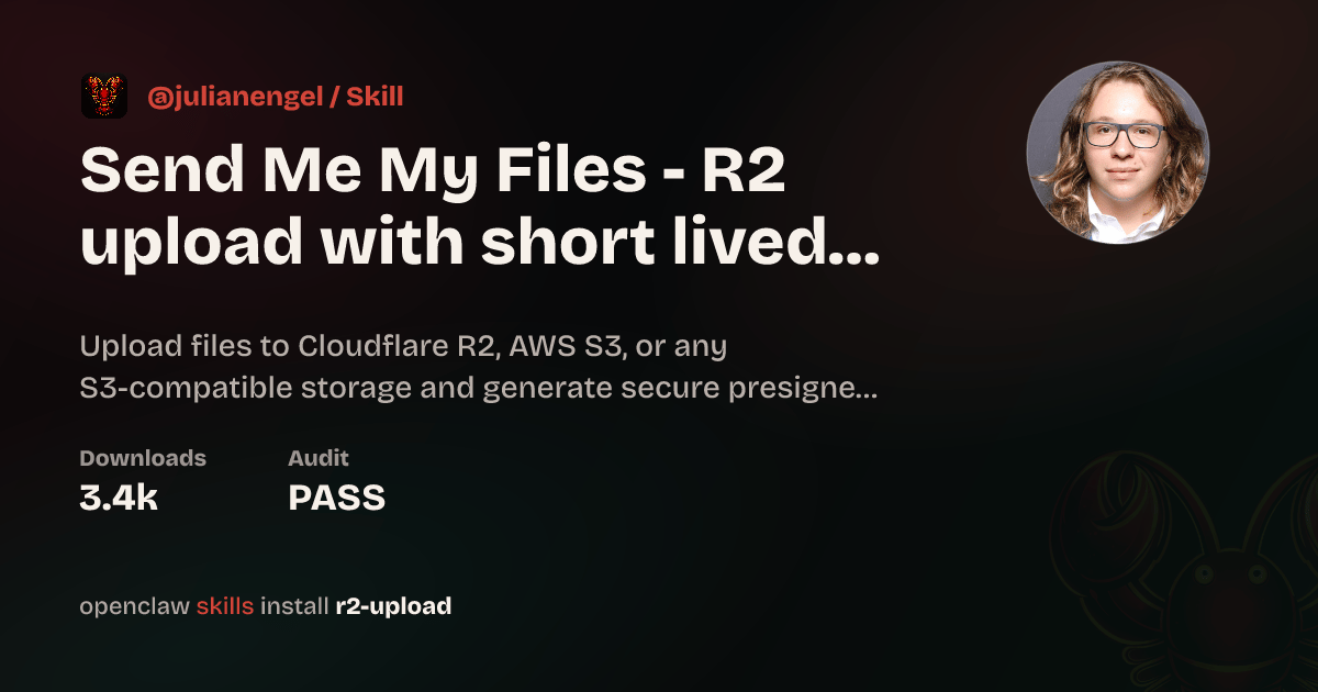 R2 upload skill on ClawHub