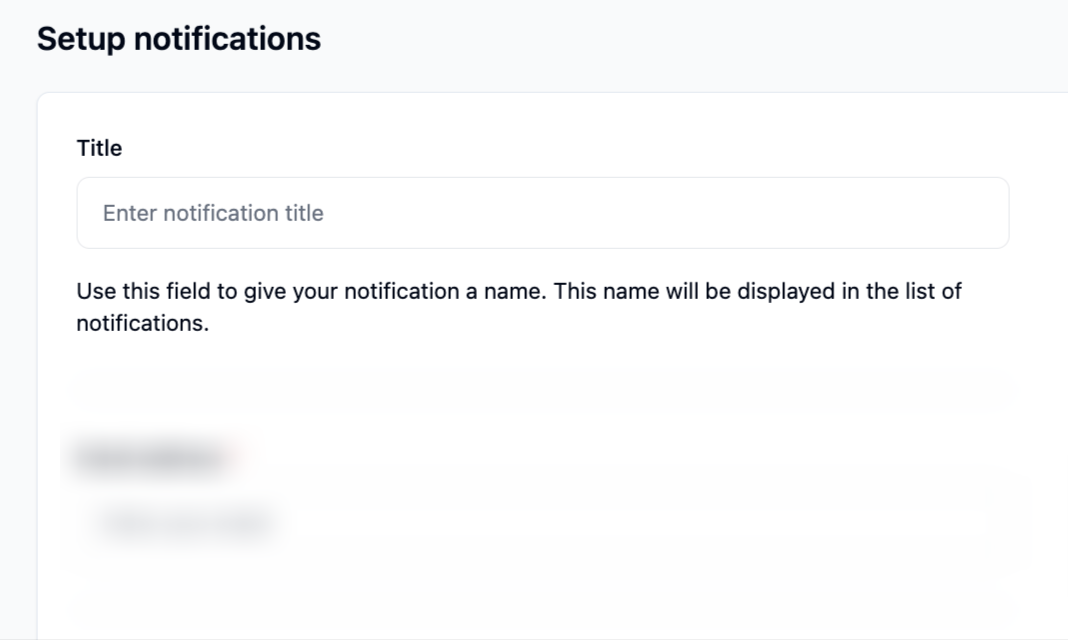 Notification Title Setup