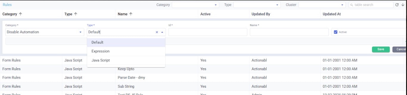 C20 Create Rule Type Select NEW Jp
