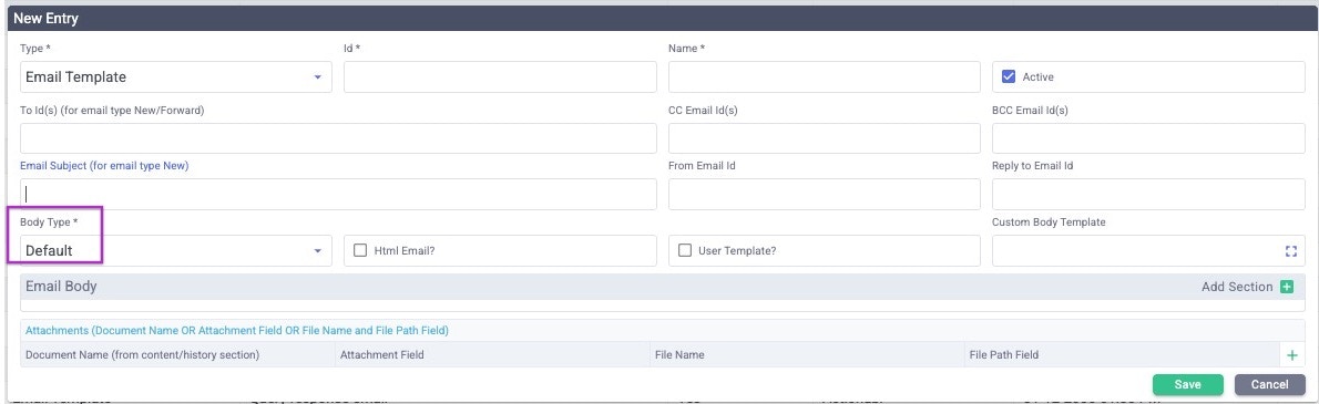 PM69 Create Recorde Email Template Default Jp