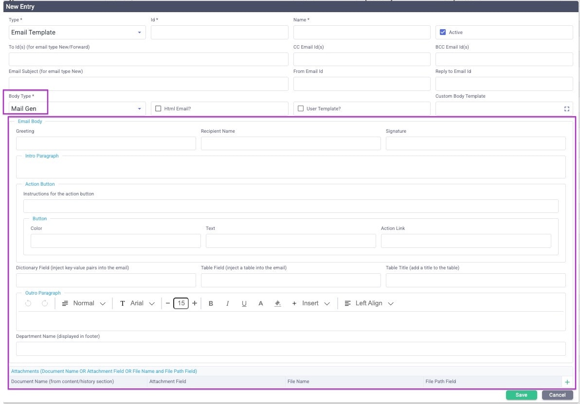 PM70 Create Record Email Template Mail Gen Jp