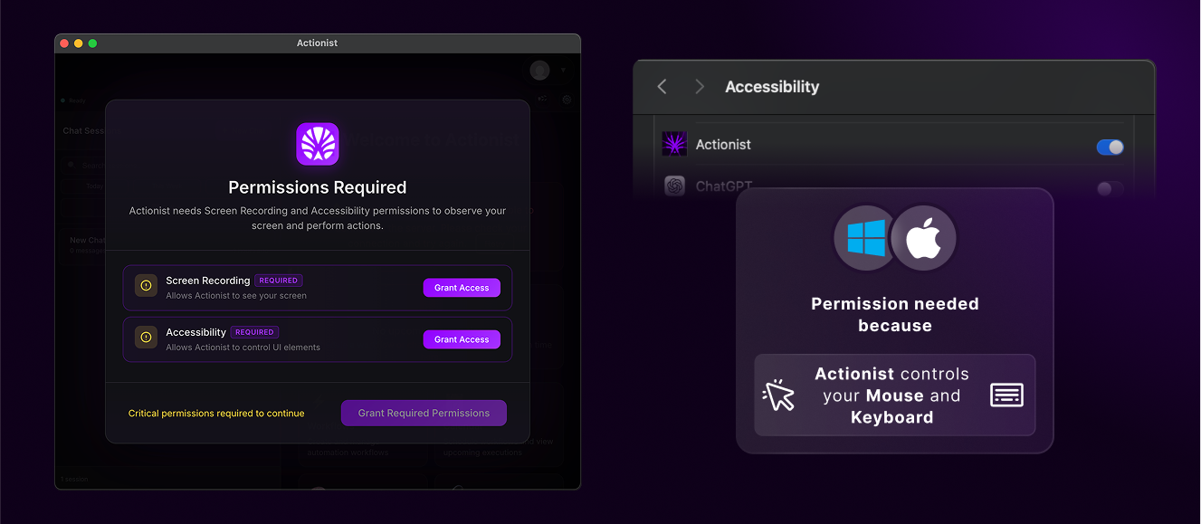 Actionist Permissions Setup