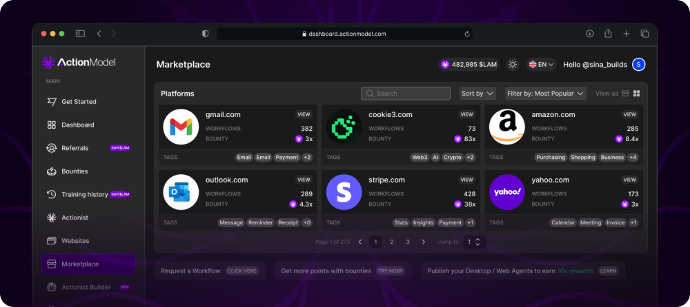 Action Model Marketplace