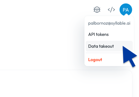 Data Takeout Option