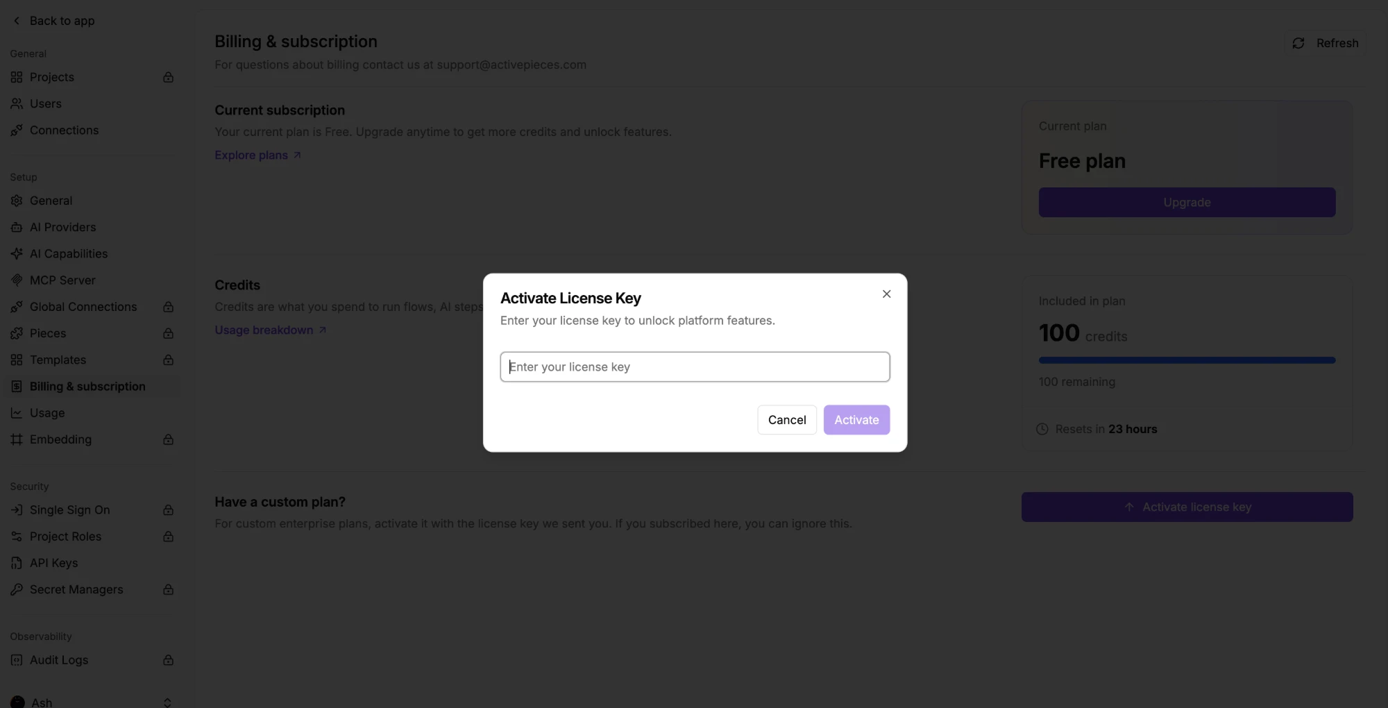 Activation License Key