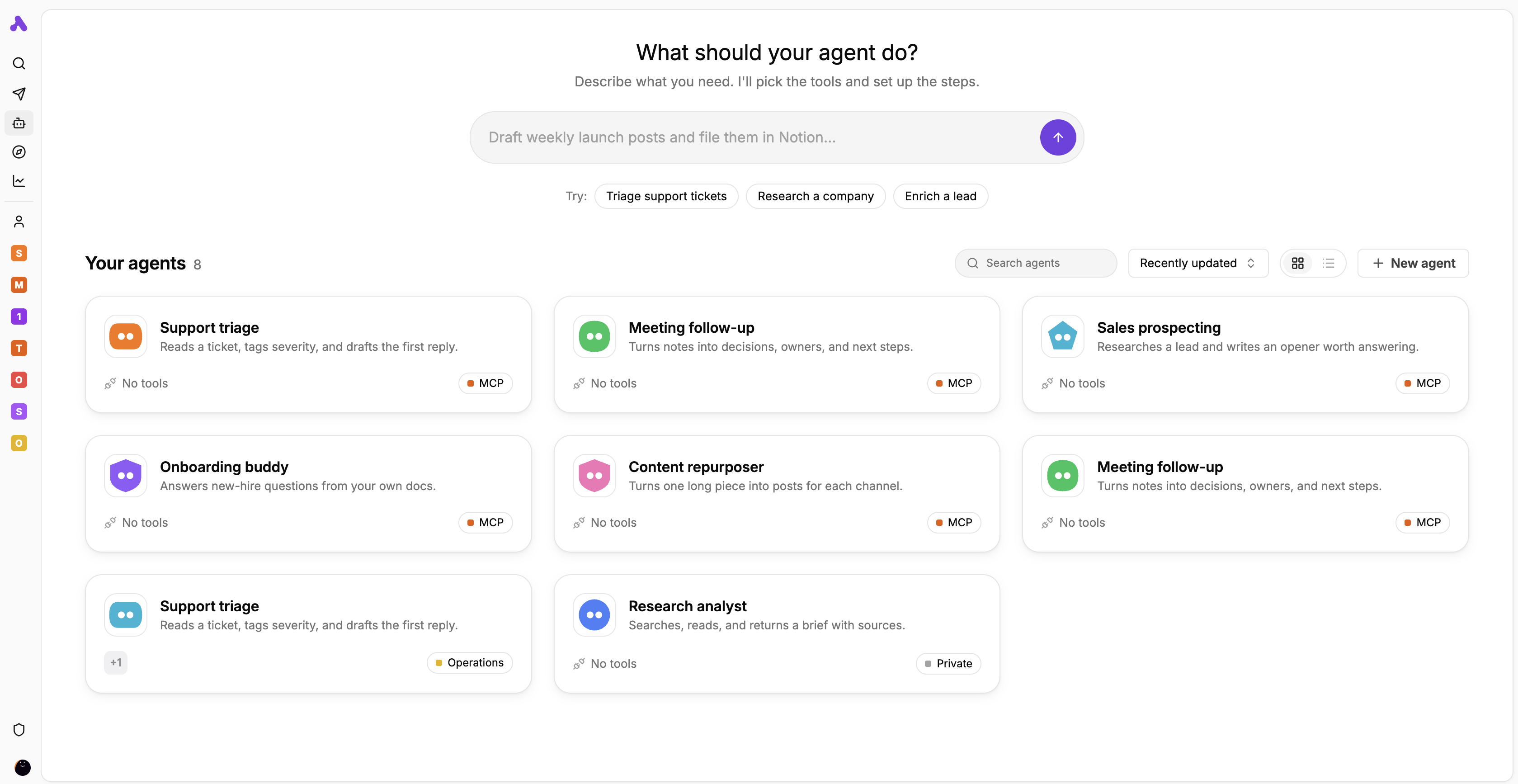 Agents in an Activepieces project