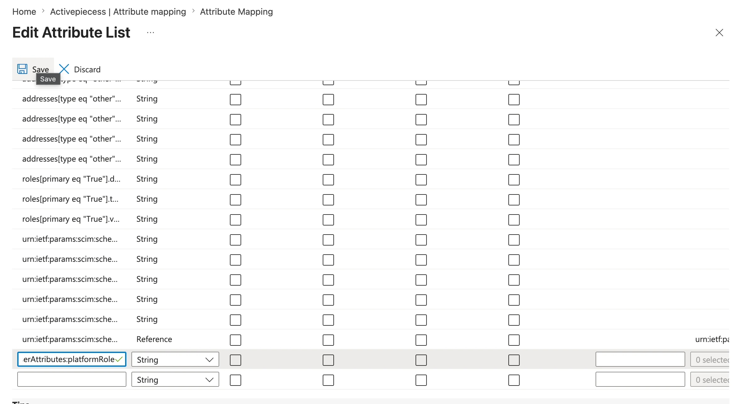 Platform role attribute