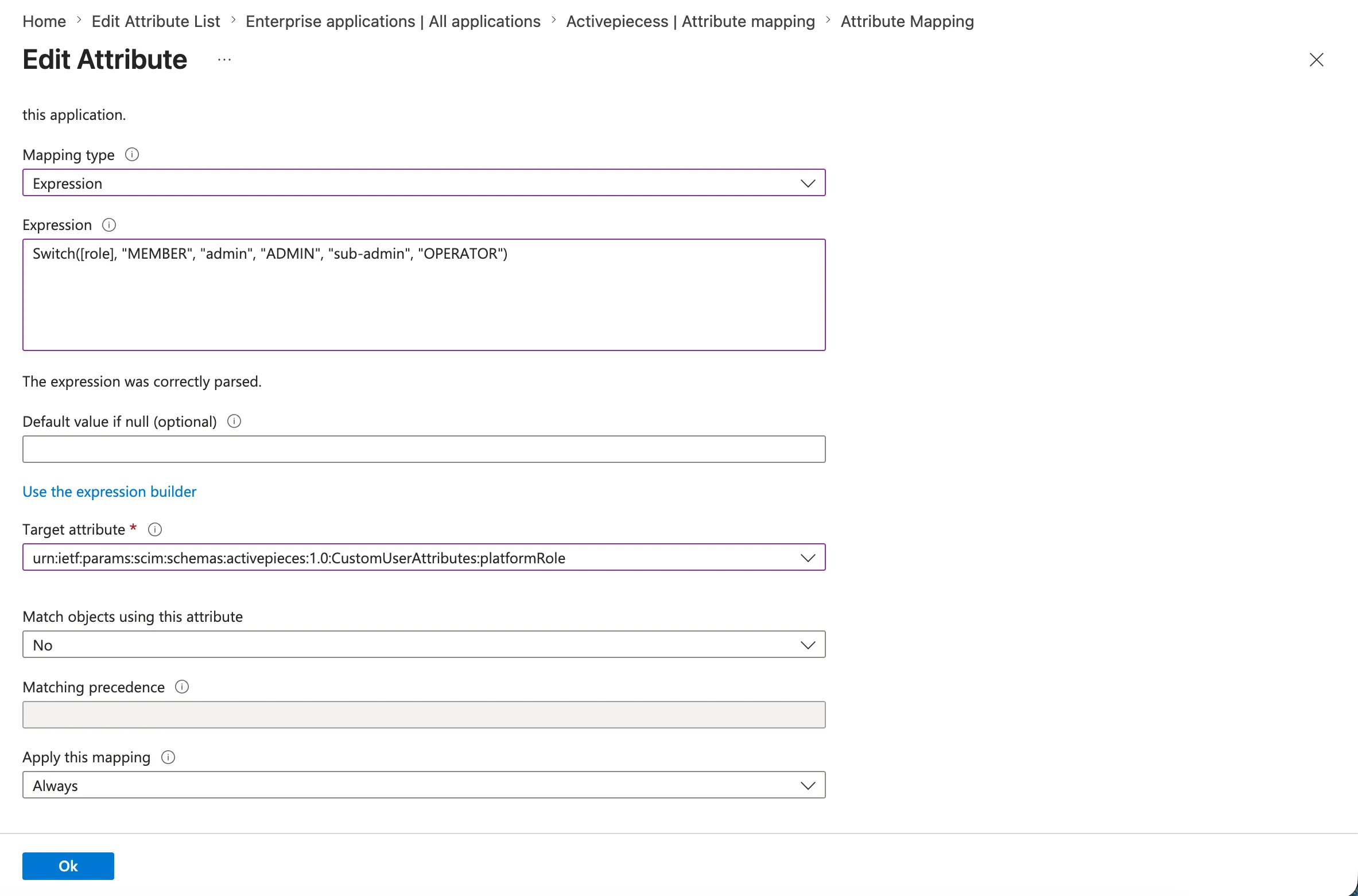 Platform role mapping