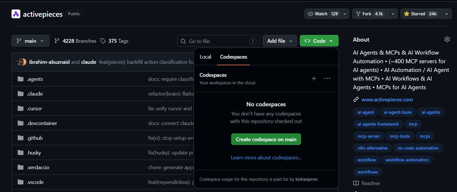 Create Codespace