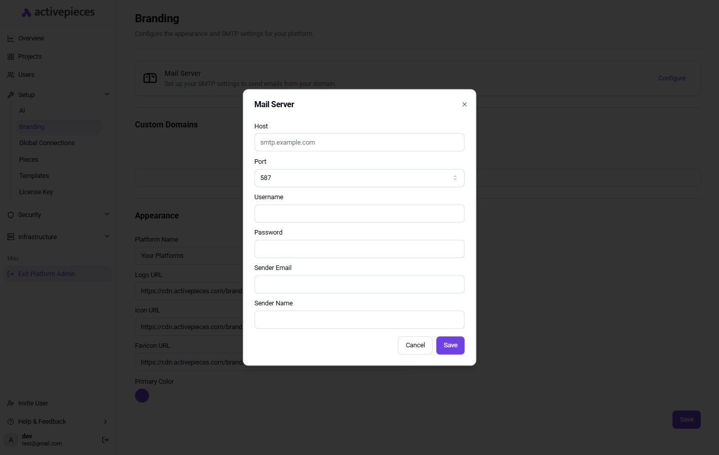 Manage SMTP