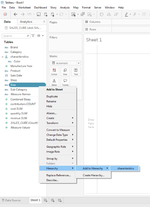 Add a level to an existing hierarchy in Tableau