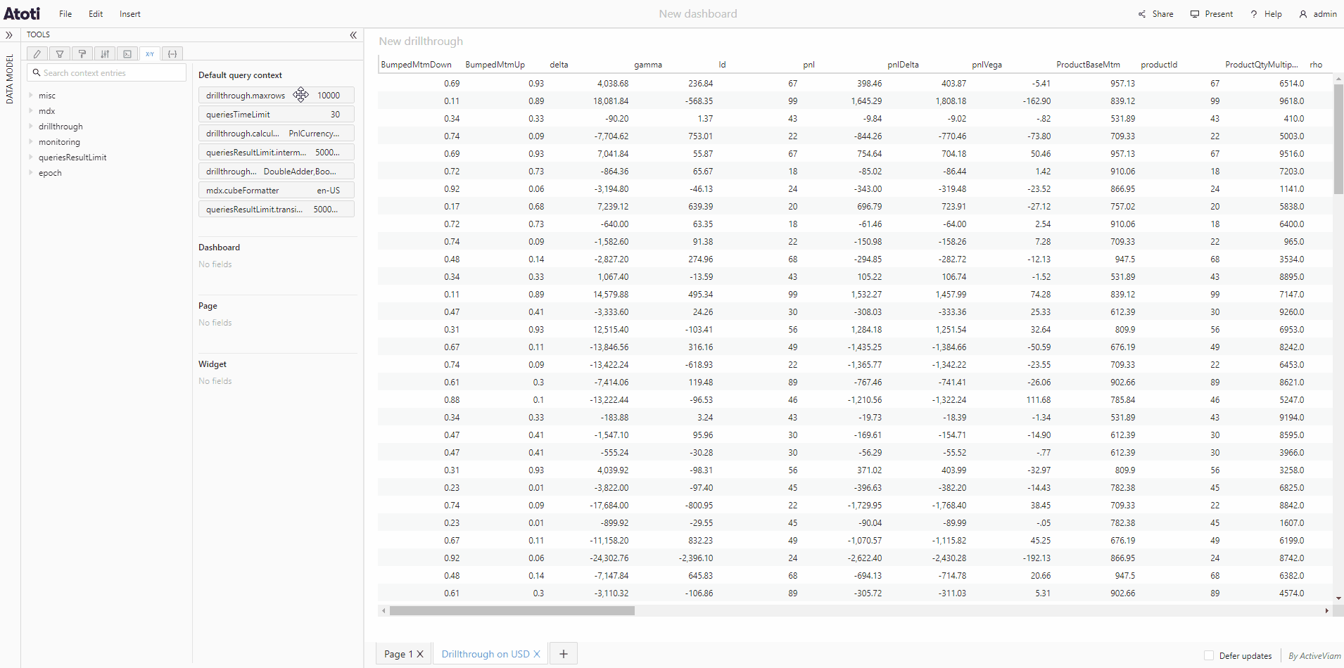 Changing a default query context
value