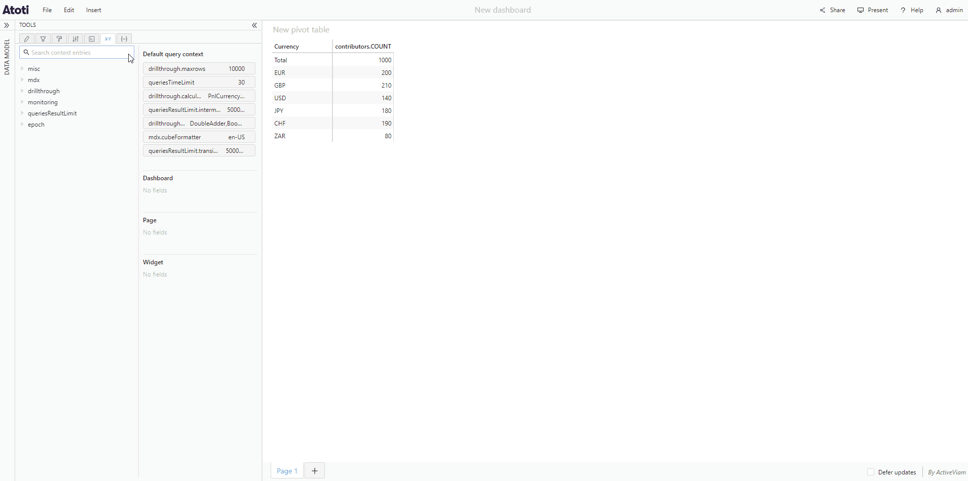 Changing a query context
value