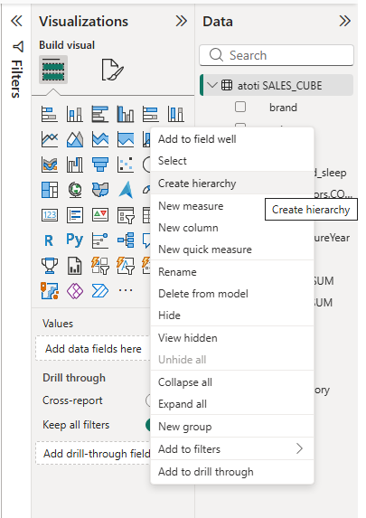 Create a hierarchy in Power BI
