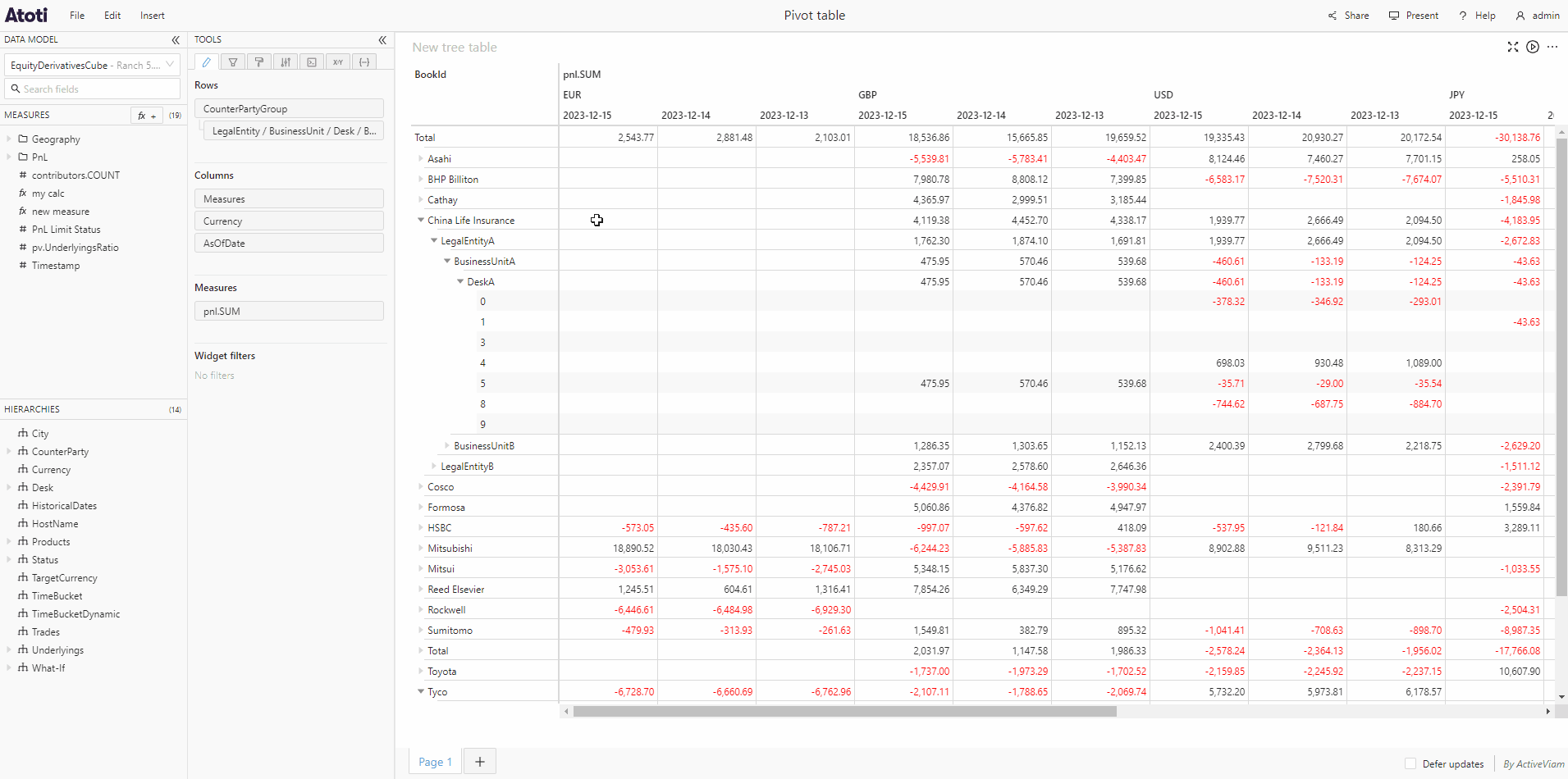 Filter from
selection
