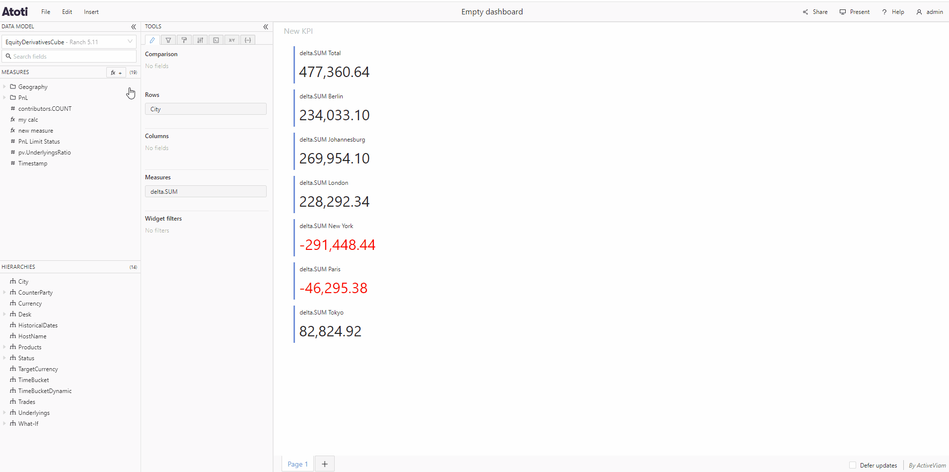 Add a comparison to a KPI
widget