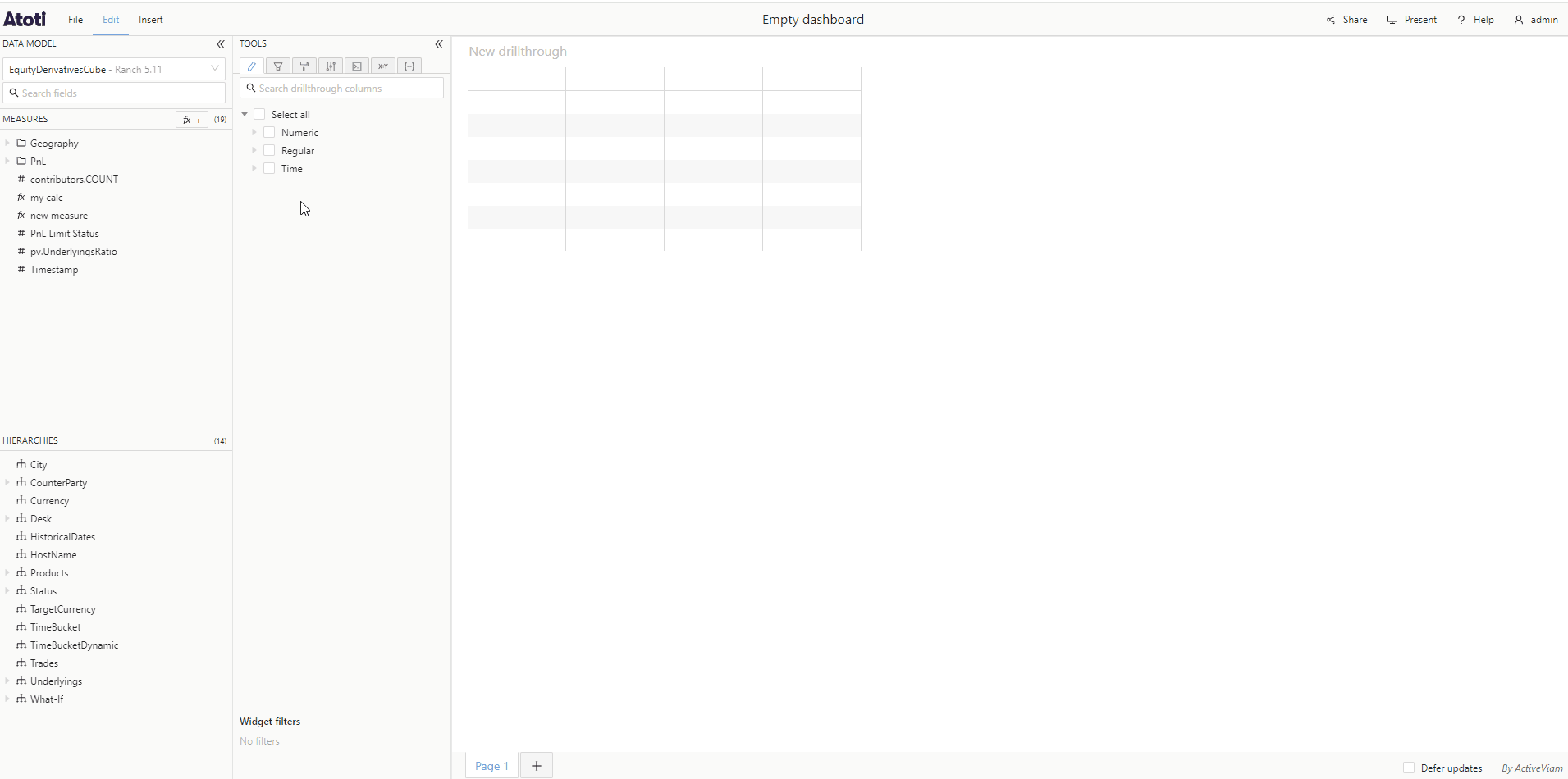Add fields to a drillthrough
table