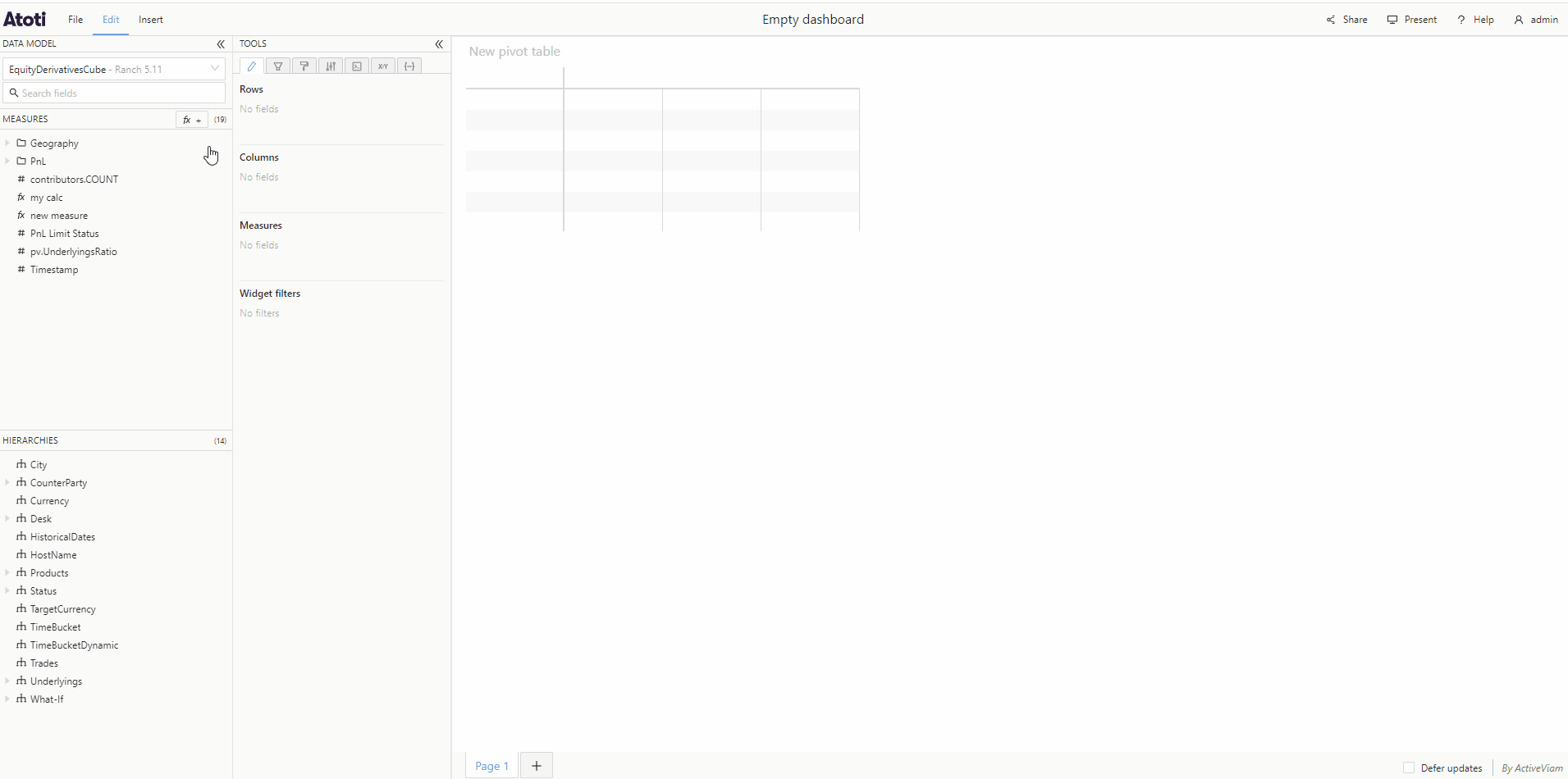 Add fields to a
table