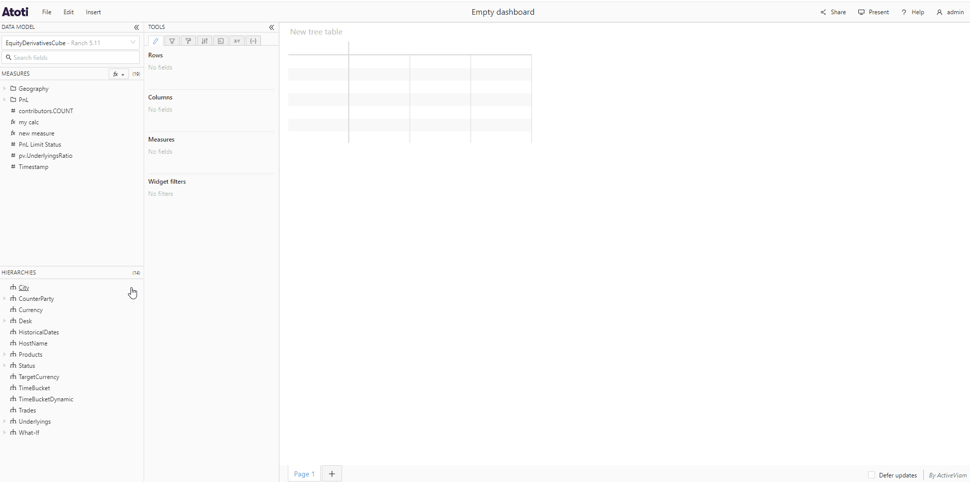 Add a multilevel hierarchy and drill
down