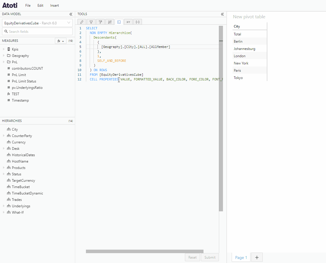 Editing a
query