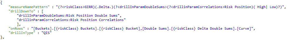 drill-down entry in the config.json file
