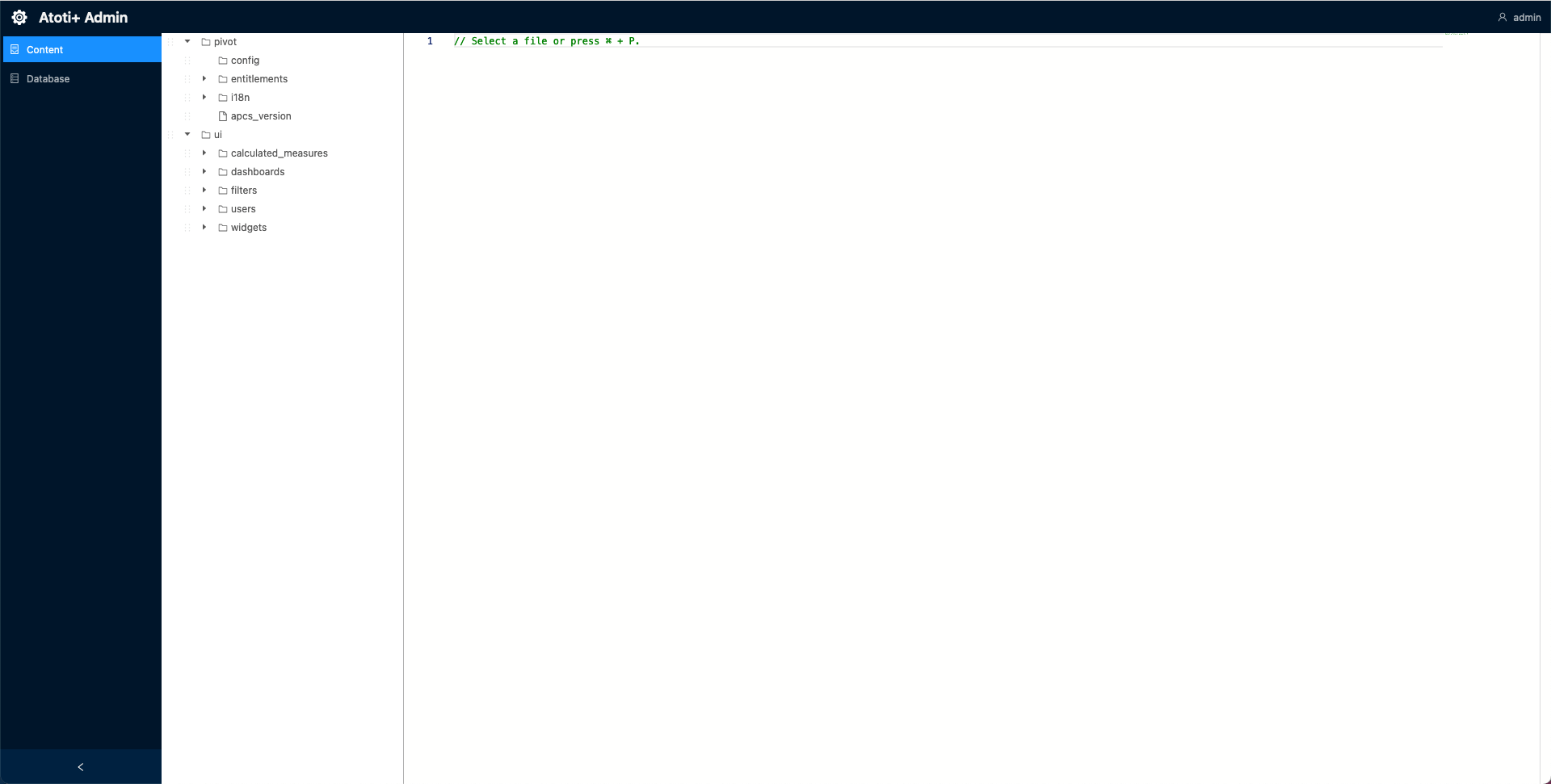 Admin UI Content