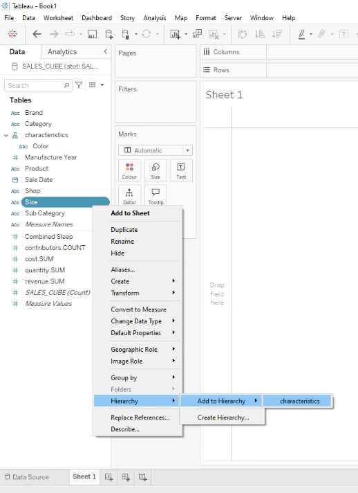 Add a level to an existing hierarchy in Tableau