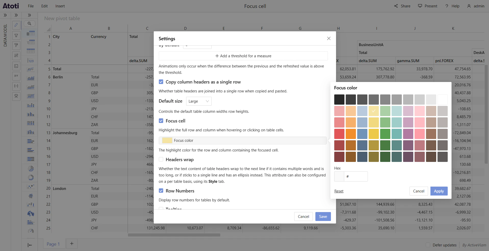 Focus color
picker