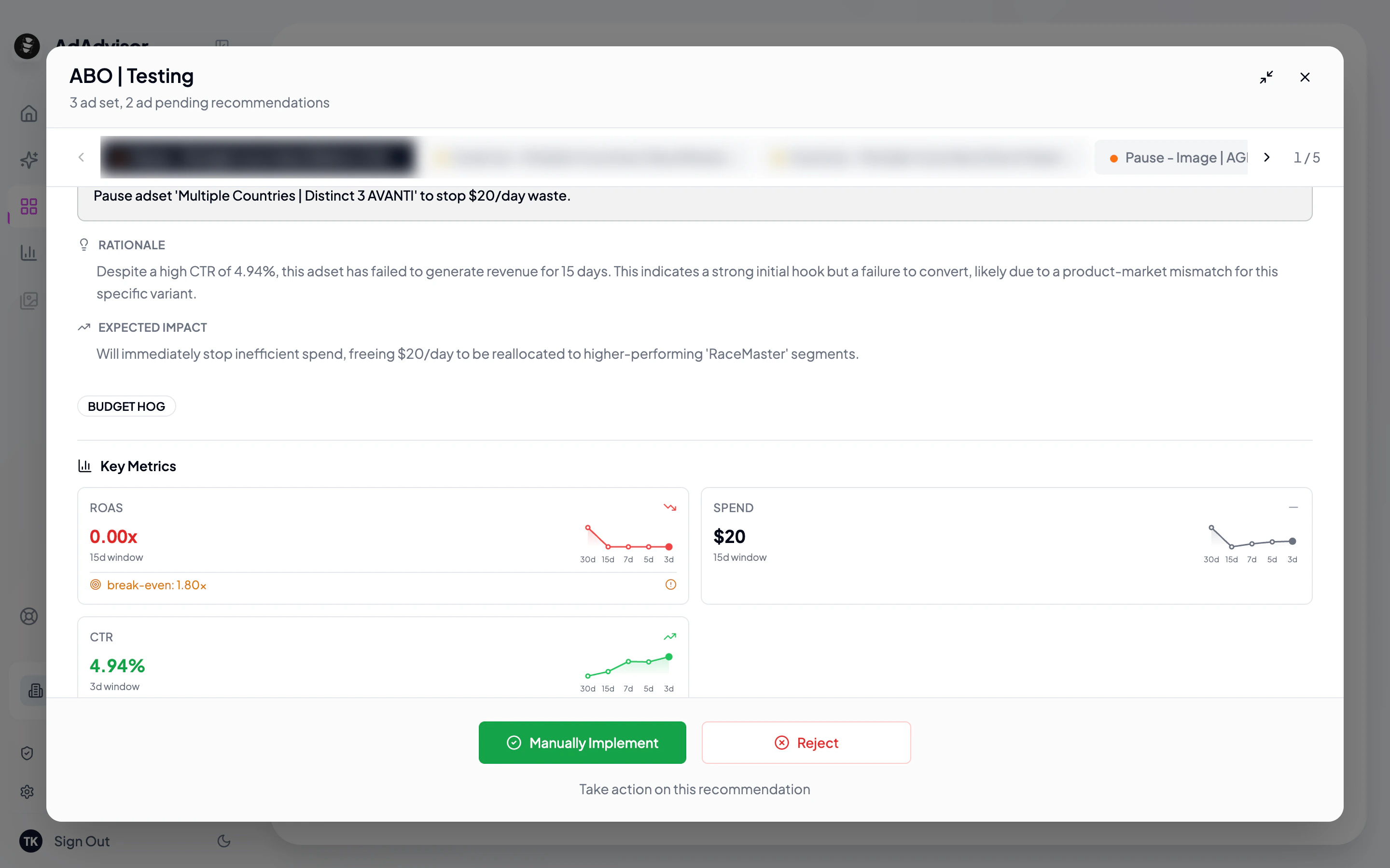 Recommendation card bottom
