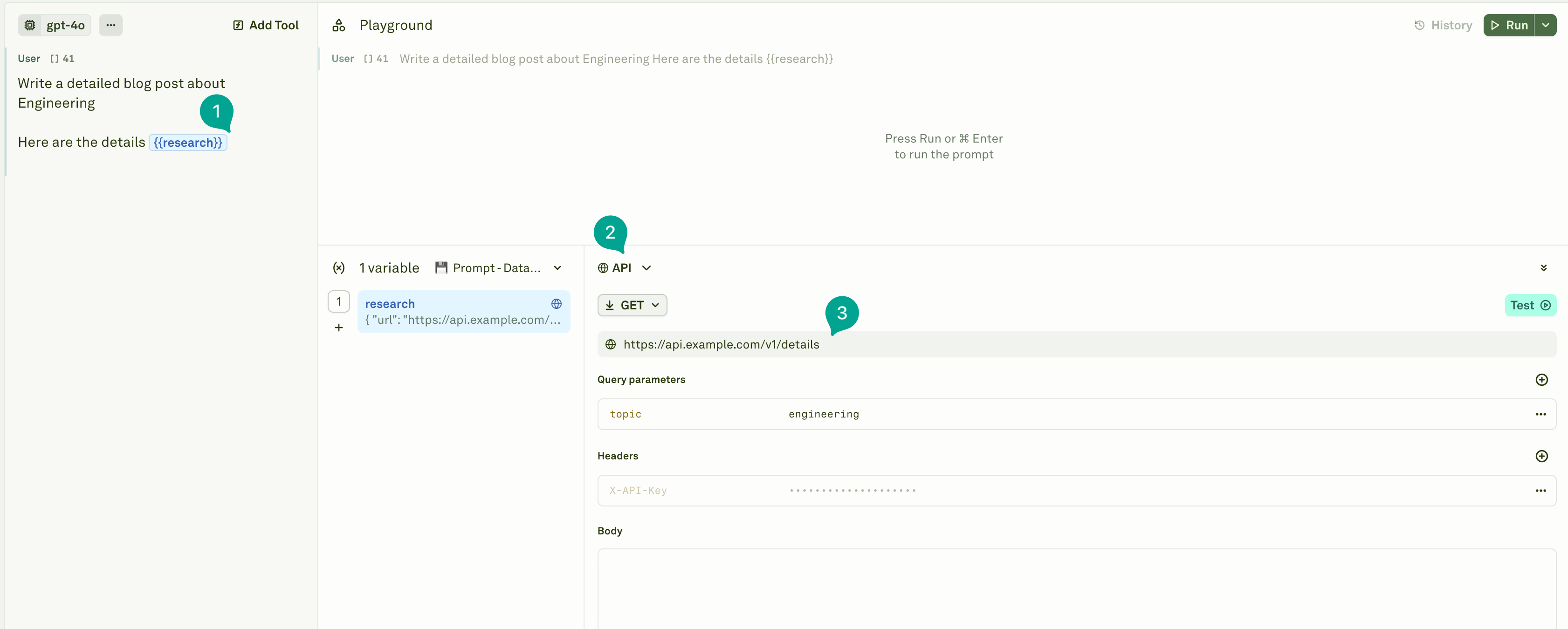 Configuring an API variable Configuring an API variable
