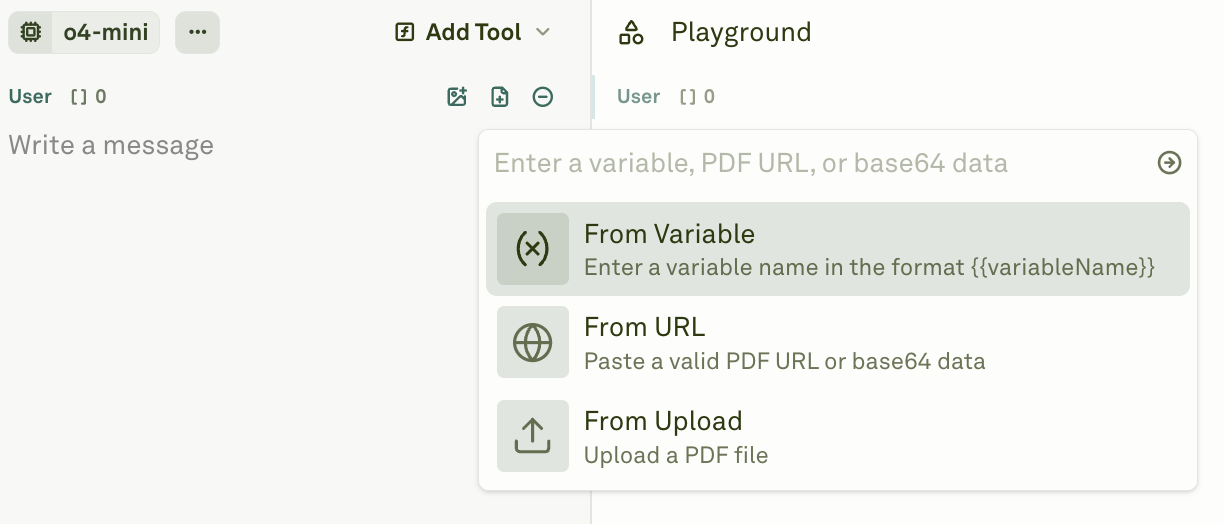 Adding a PDF variable Adding a PDF variable