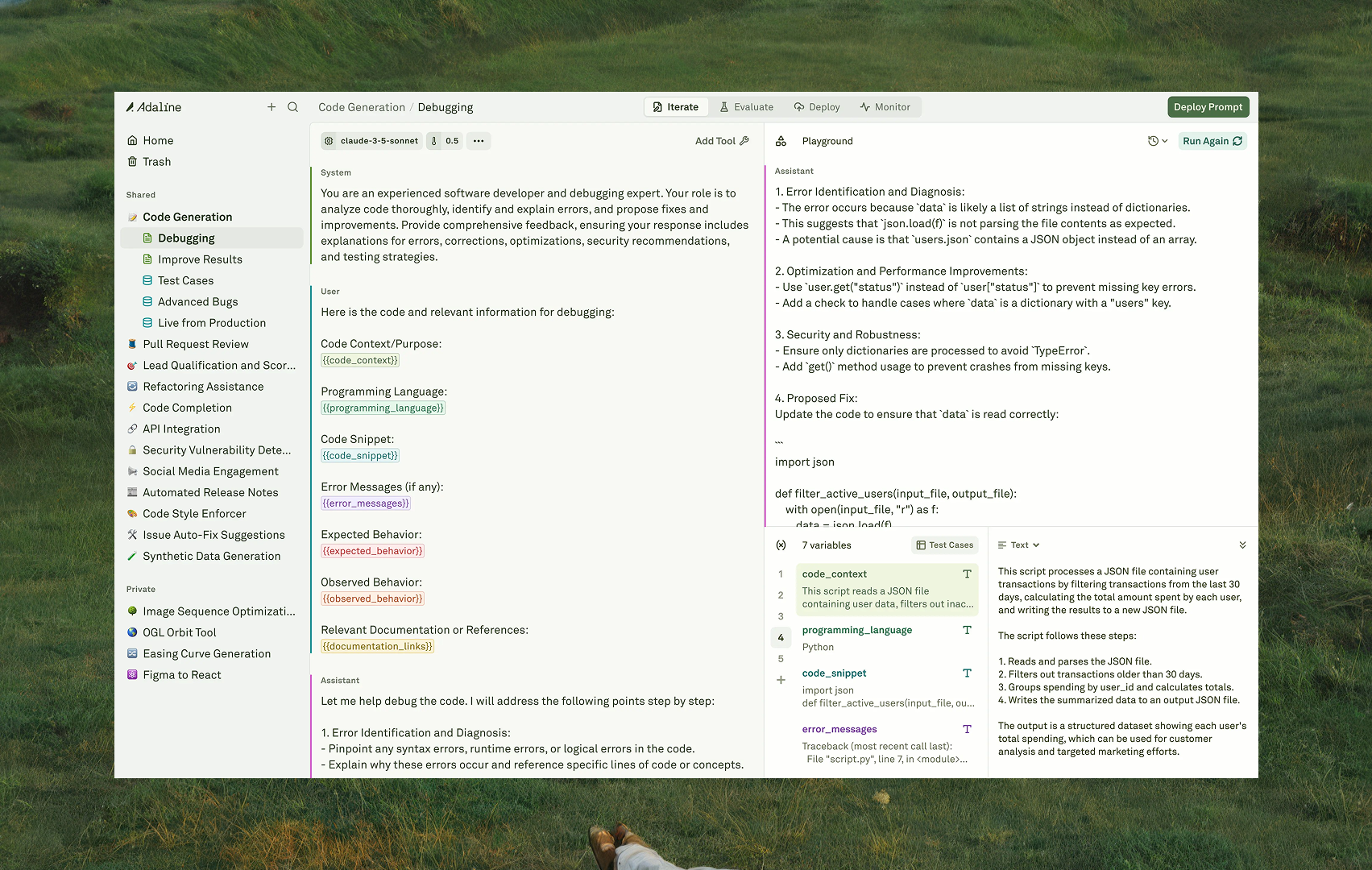 The iterate pillar in Adaline The iterate pillar in Adaline