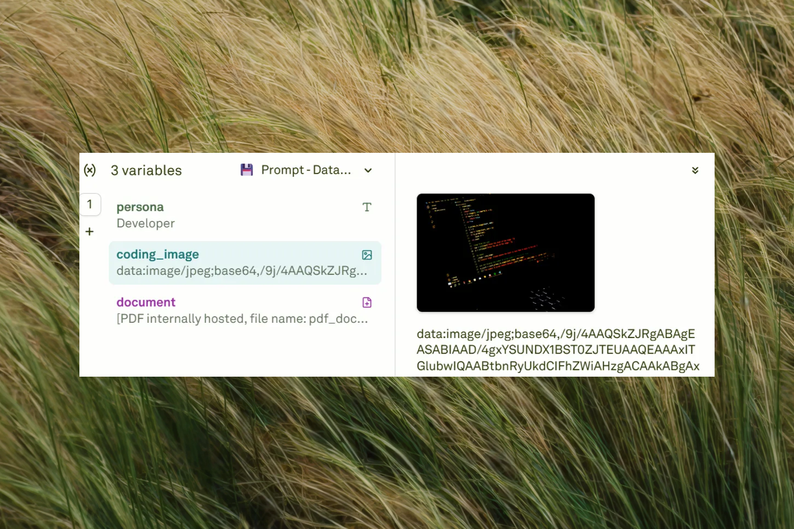 The Variable Editor in Adaline The Variable Editor in Adaline