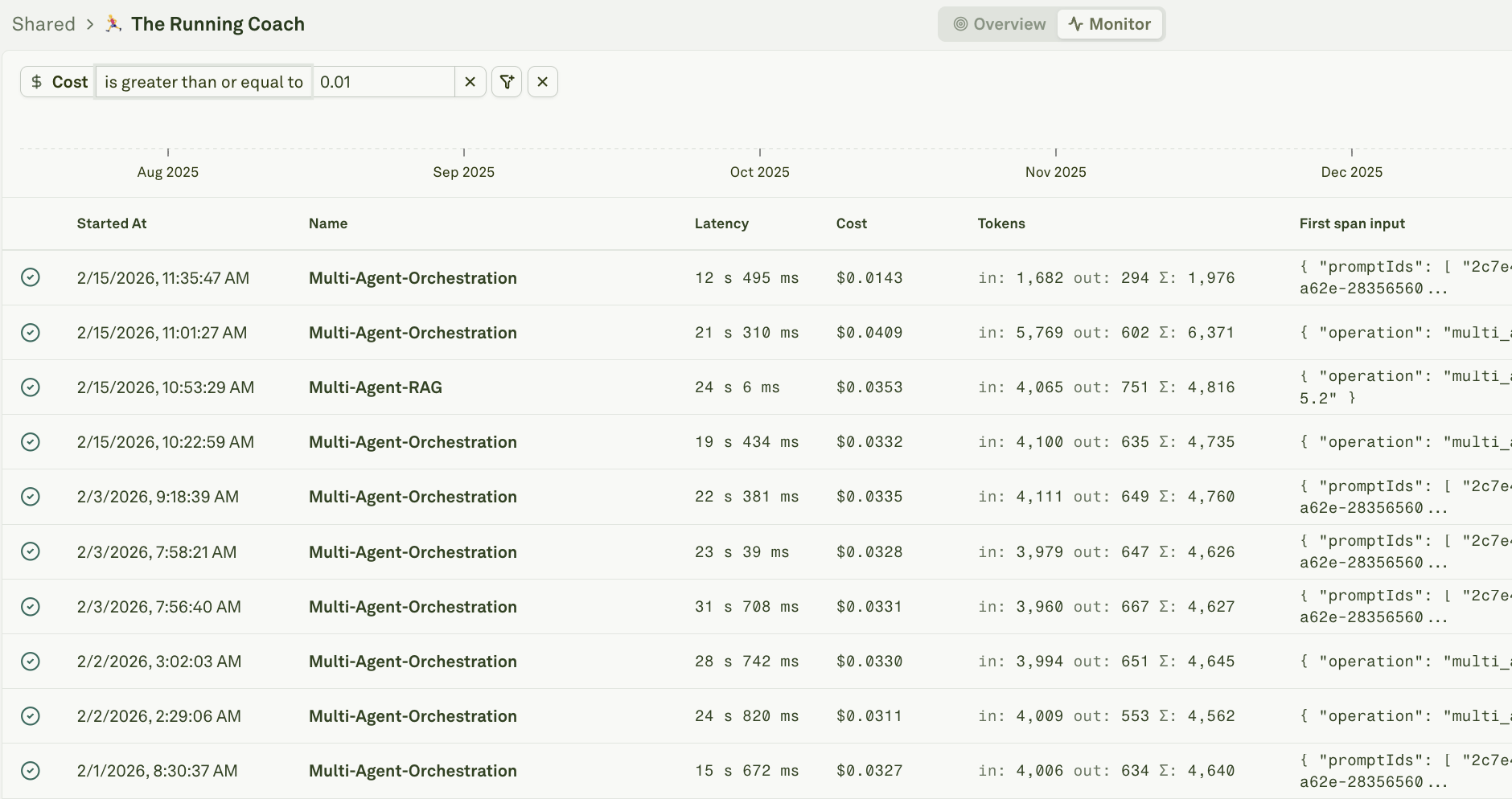 Entering a cost filter value Entering a cost filter value