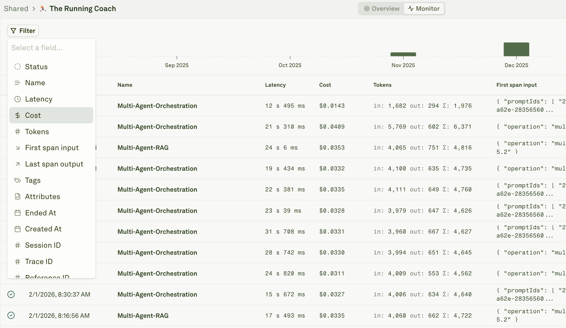 Filtering traces and spans in Adaline Filtering traces and spans in Adaline